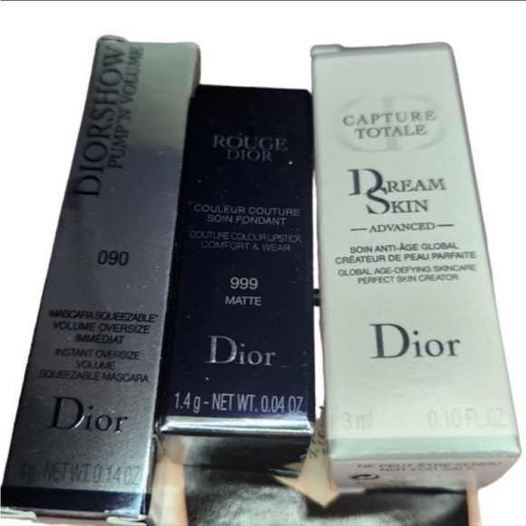 Dior Pillow Pouch Cosmetic Bag Diorshow Mascara Black Rouge 999 Dreamskin - Picture 2 of 12